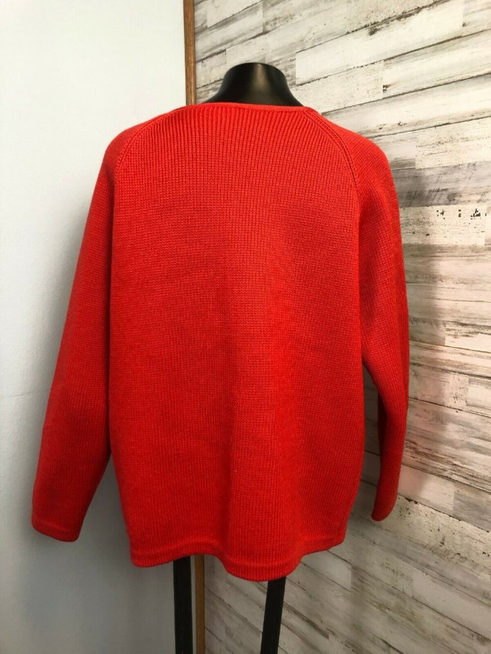 Wil-Co Imports Women's Red 100% Wool Sz. S/M Sweater Austria Viktoria Klinger - Picture 4 of 5